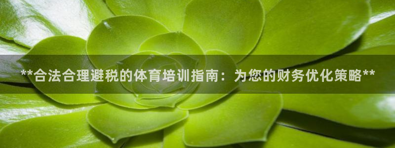凯时官网联系方式：**合法合理避税的体育培训指南：为